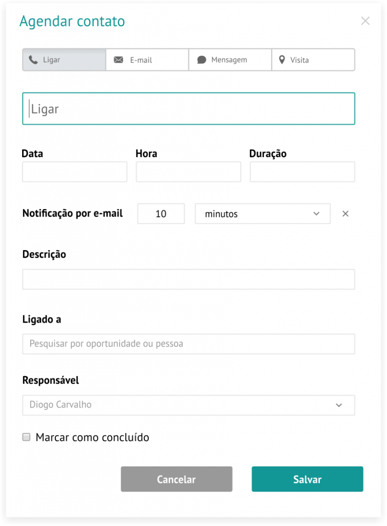 CRM Rubeus - Agendamento inteligente