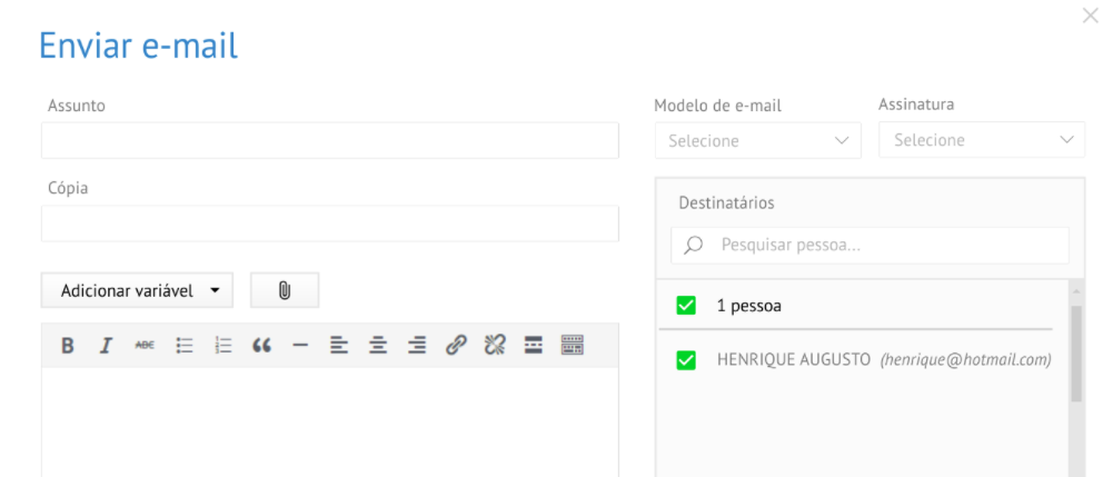 CRM Rubeus - Envio de e-mail e SMS CRM Rubeus - Envio de e-mail e SMS