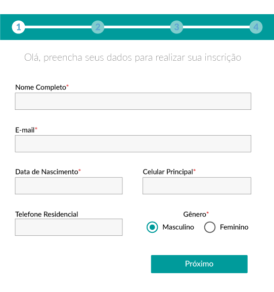 1ª etapa: Captação do lead - Ficha de inscrição Educacional Rubeus