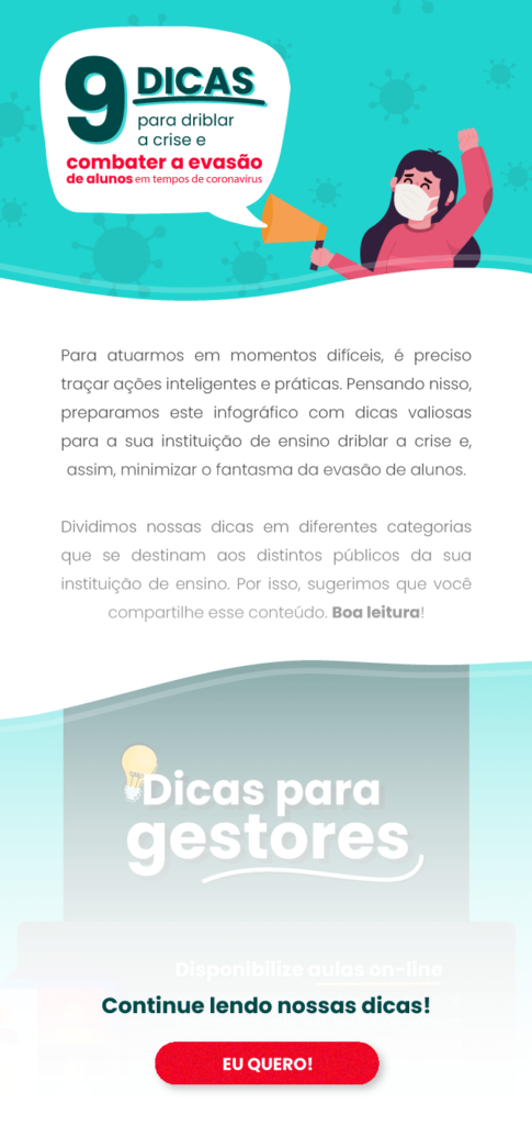 [INFOGRÁFICO] 9 dicas para driblar a crise e combater a evasão de alunos em tempos de coronavírus - Rubeus