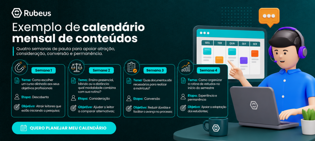 Calendário de conteúdos para blog educacional: Guia Completo - Rubeus